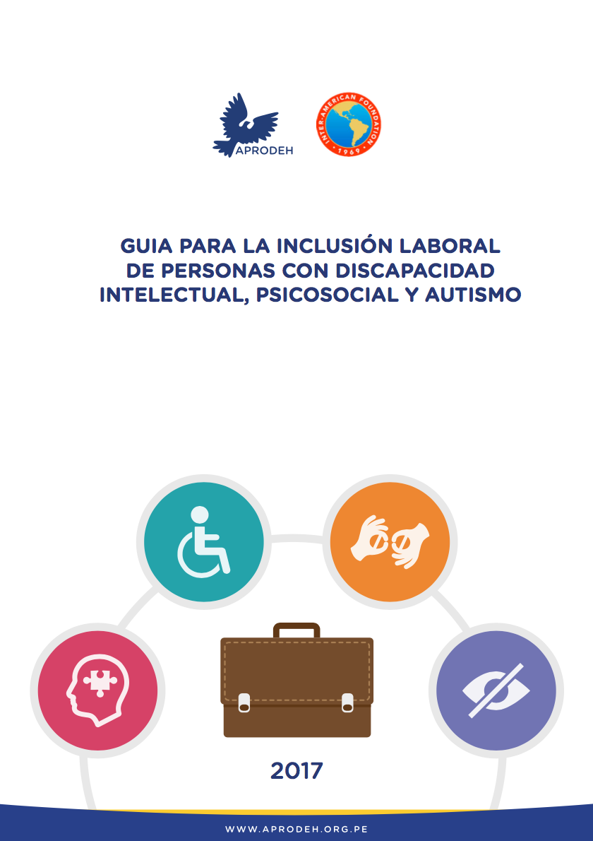 Portada de Guía para la inclusión laboral de personas con discapacidad intelectual, psicosocial y autismo