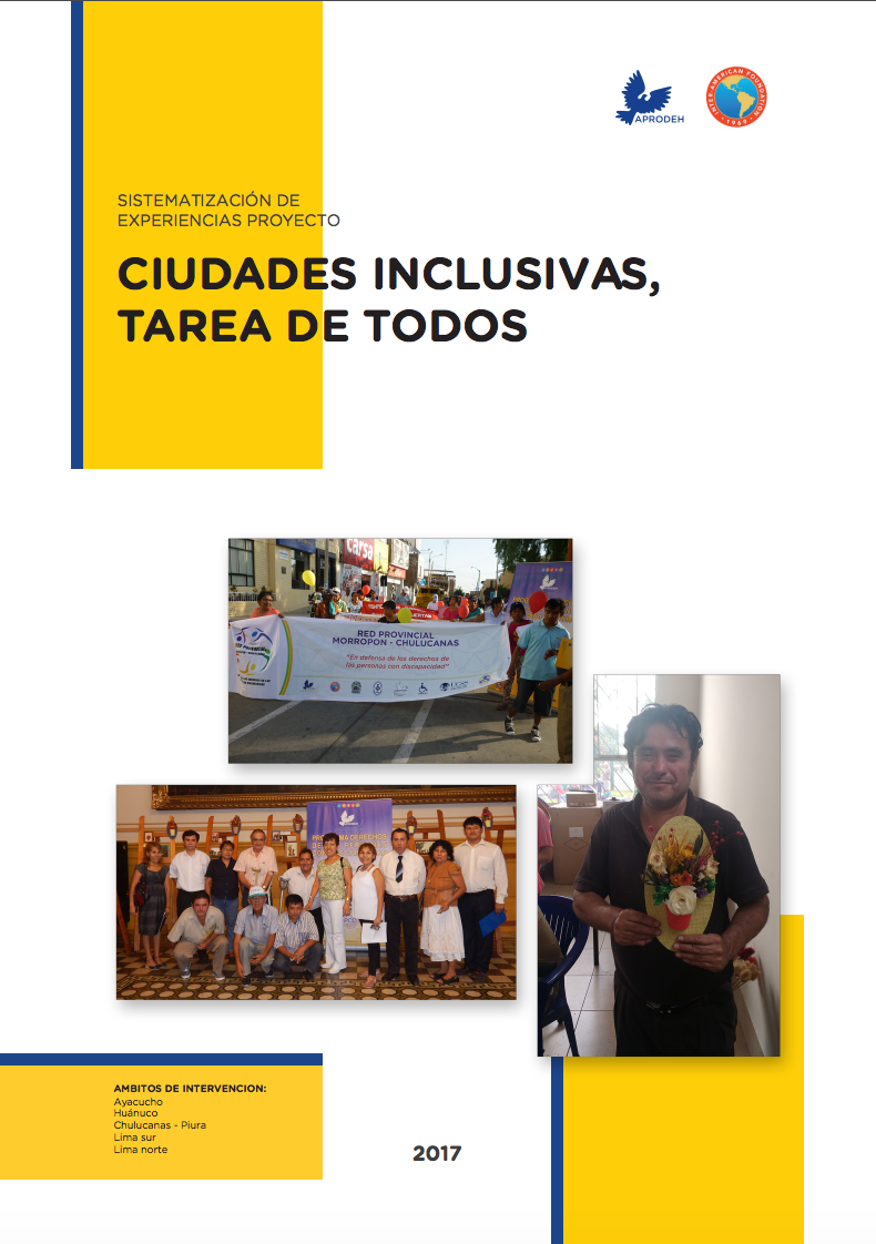 Portada de Sistematización de Experiencias Proyecto: Ciudades Inclusivas, Tarea de Todos