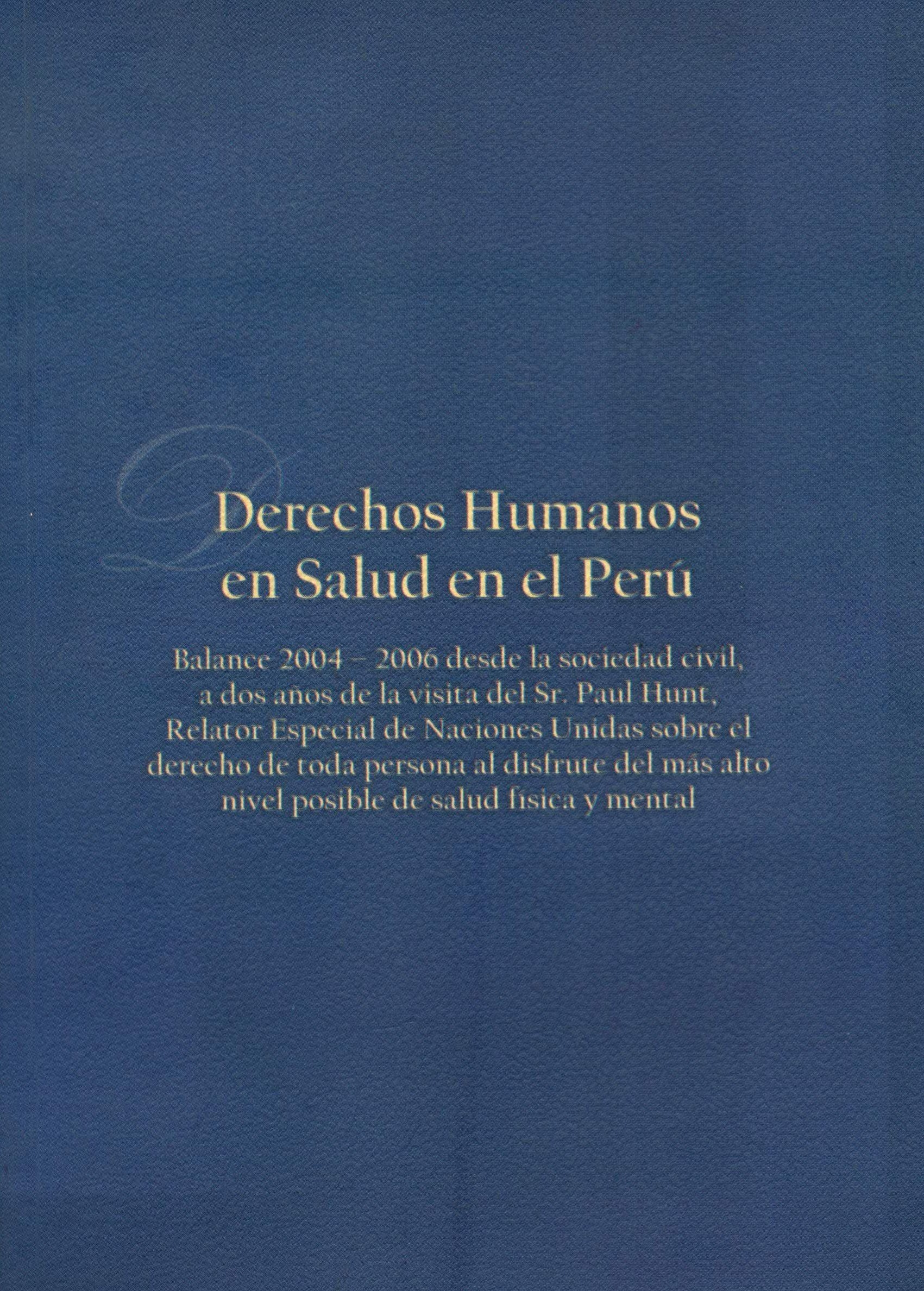 Portada de Derechos Humanos en Salud en el Perú