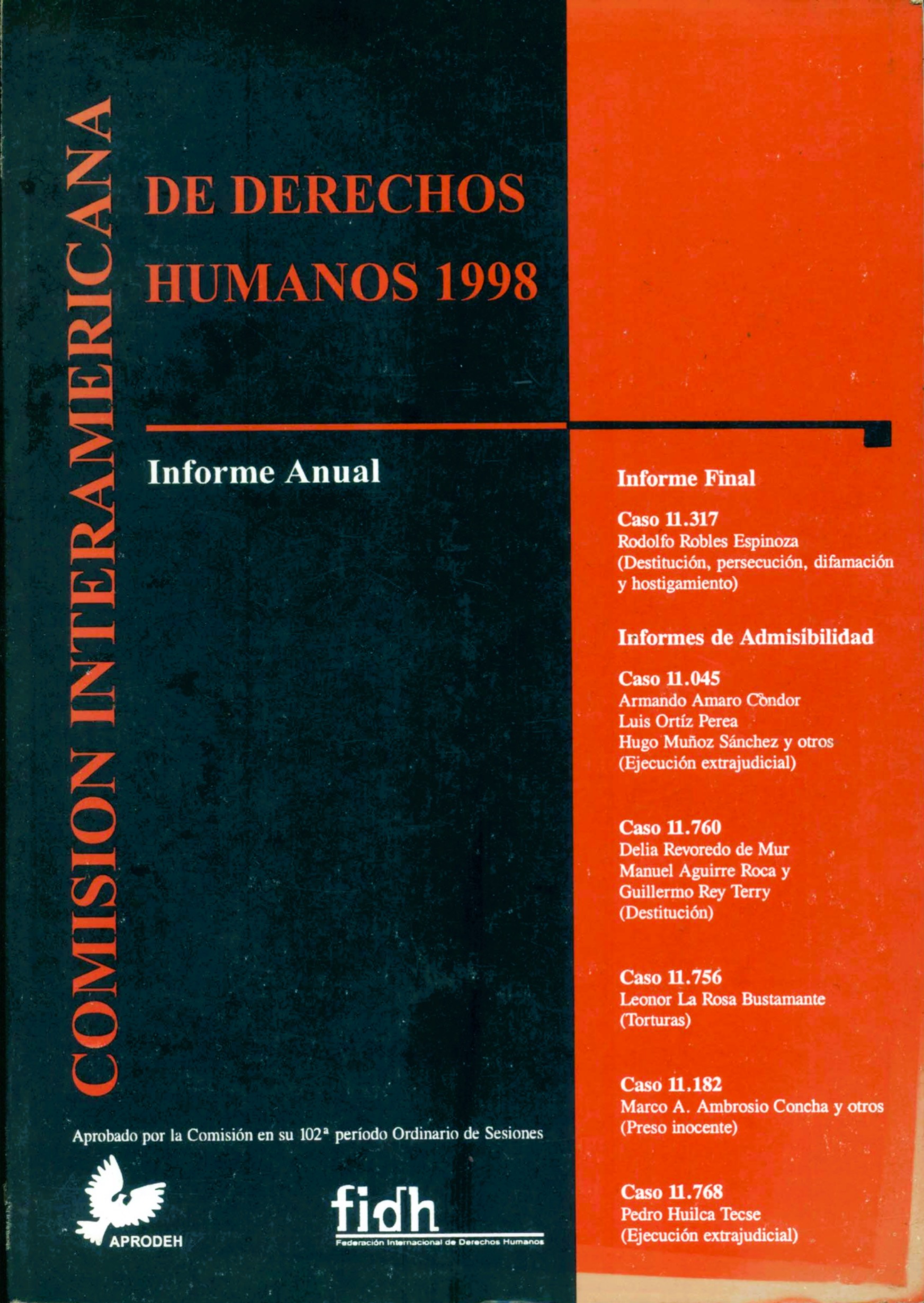 Portada de Informe anual CIDH 1998