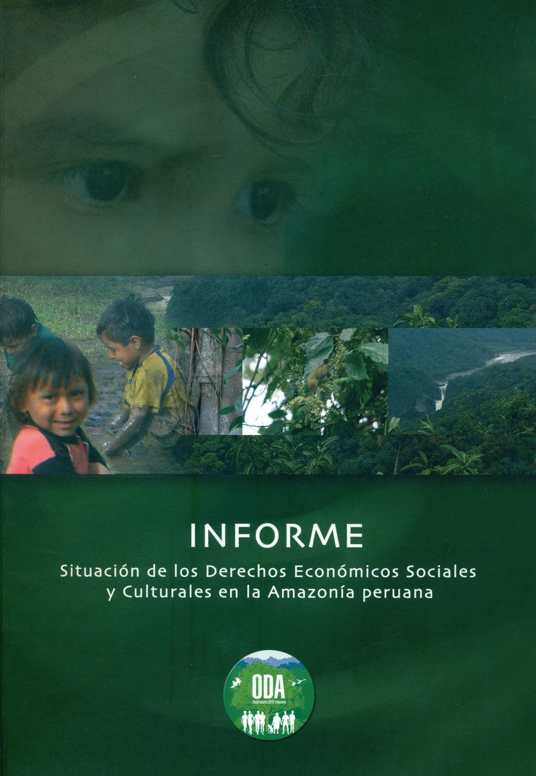 Portada de Informe situación de los DESC en la amazonia peruana